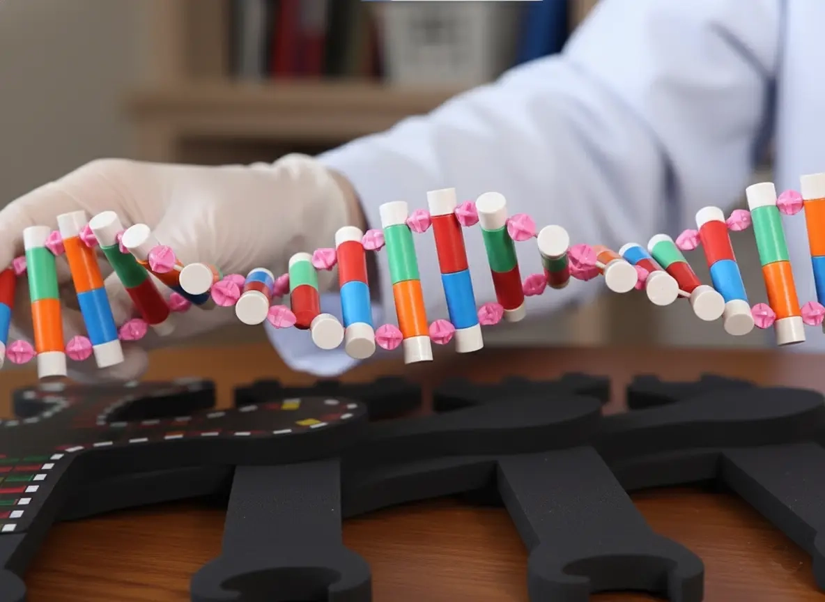 DNA model on its stand